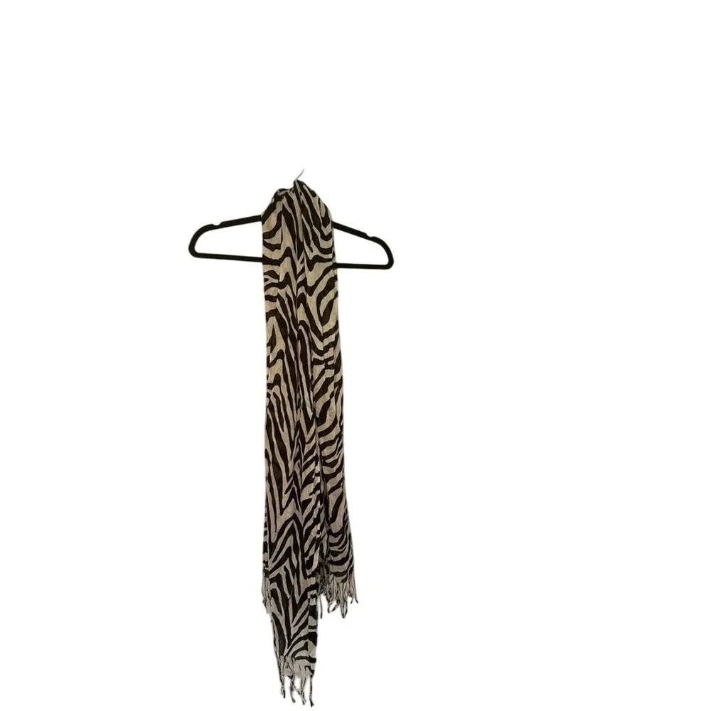 Zebra Print Lightweight Scarf‎ Shawl Wrap with Tassels Women's Fashion